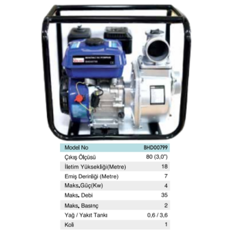 BHD 00799 BENZİNLİ SU POMPASI 3"